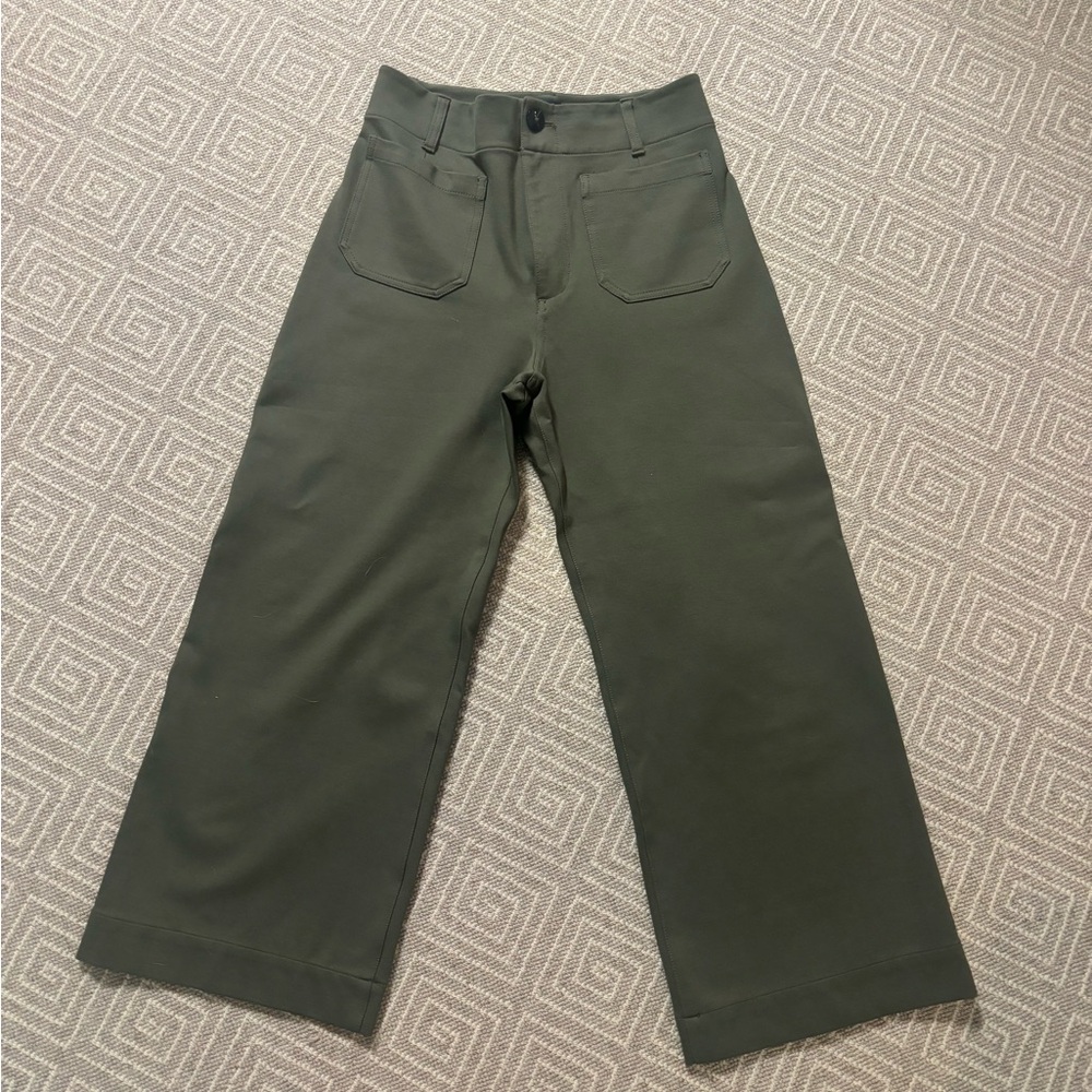 Maeve by Anthropologie green wide leg pants